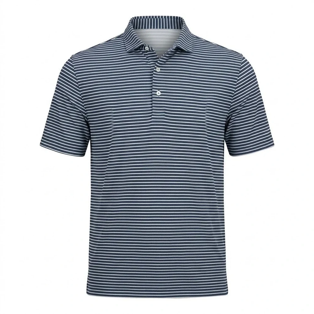 Turtleson Men's XL Blue Striped‎ Polo Shirt Short Sleeve Casual Club Logo - CJ